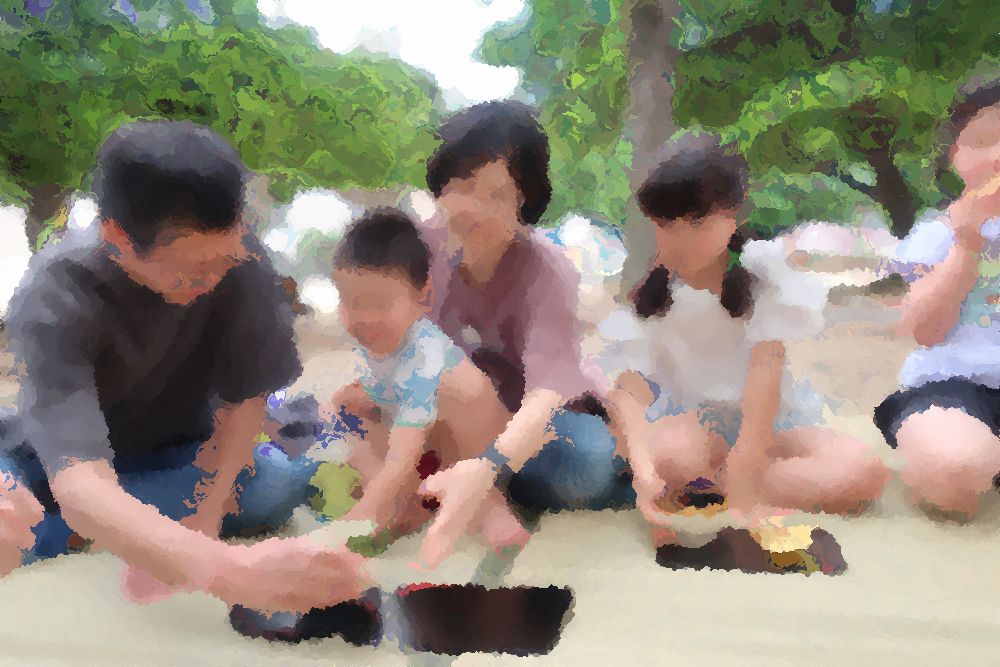 公園で野点(のだて)