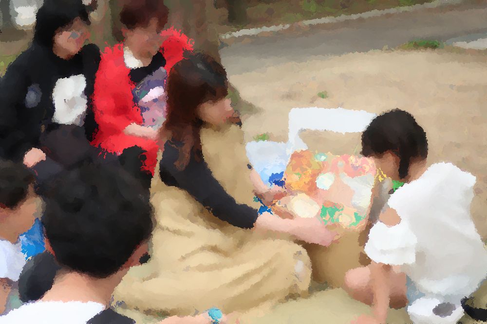 公園で絵本読み聞かせ