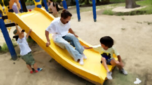 公園ですべり台