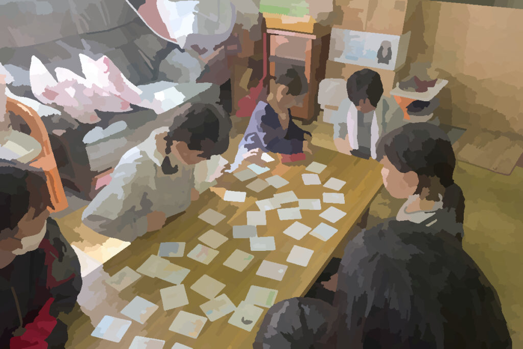 カルタ、読み手もこどもです