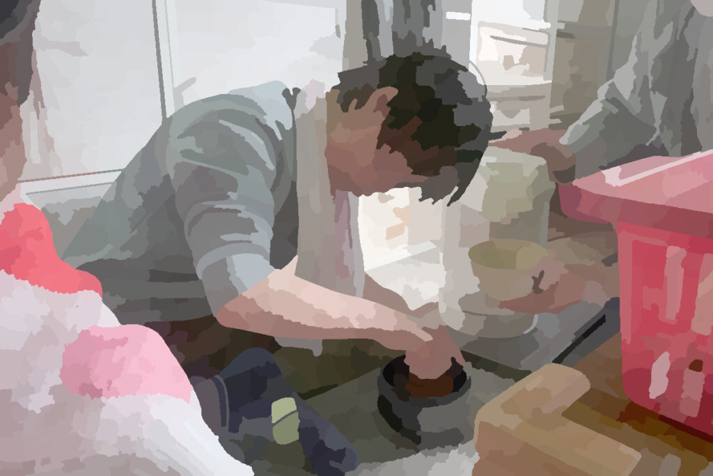 こどもがお茶をたててくれました